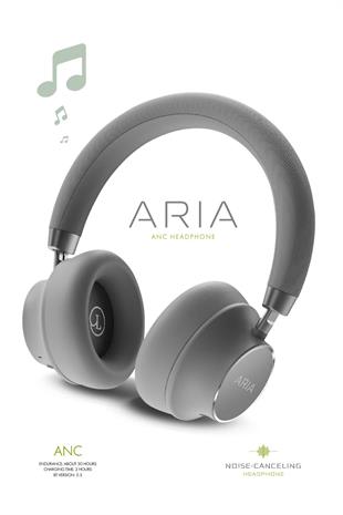 Powerway Aria Kulak Üstü Bluetooth Kulaklık Gümüş Kablosuz Ayarlanabilir Aktif Gürültü Önleyici