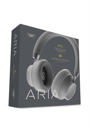 Powerway Aria Kulak Üstü Bluetooth Kulaklık Gümüş Kablosuz Ayarlanabilir Aktif Gürültü Önleyici