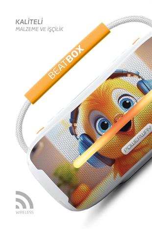 Powerway Beatbox Animals Civciv Led Işıklı Dayanıklı Ses Bombası Usb Sd Aux Bluetooth Hoparlör
