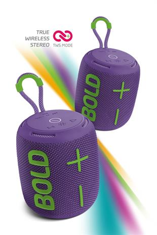 Powerway Bold Mor Taşınabilir Ses Bombası Kablosuz Bluetooth Hoparlör Speaker Yüksek Sesli TWS