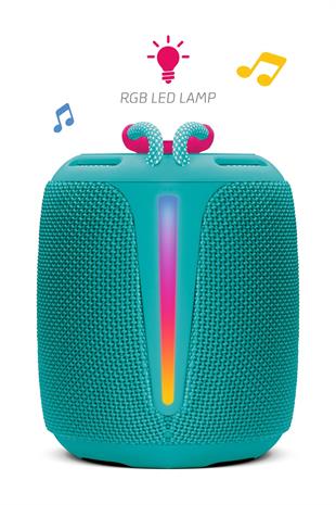 Powerway Bold Turkuaz Taşınabilir Ses Bombası Kablosuz Bluetooth Hoparlör Speaker Yüksek Sesli TWS