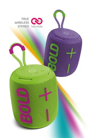 Powerway Bold Yeşil Taşınabilir Ses Bombası Kablosuz Bluetooth Hoparlör Speaker Yüksek Sesli TWS