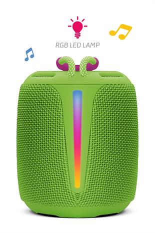 Powerway Bold Yeşil Taşınabilir Ses Bombası Kablosuz Bluetooth Hoparlör Speaker Yüksek Sesli TWS