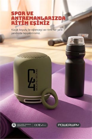 Powerway C4 Yeşil Bluetooth Hoparlör Sese Duyarlı Led Işık