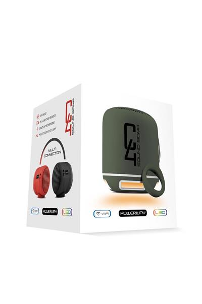 Powerway C4 Yeşil Bluetooth Hoparlör Sese Duyarlı Led Işık