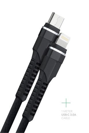 Powerway CC35 Araç İçi Çakmaklık Hızlı Şarj Cihazı 27W PD QC 3.0 Type-C USB Çıkışlı + Lightning Kablo