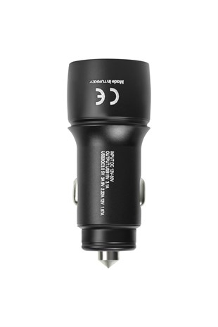 Powerway CC35 Araç İçi Çakmaklık Hızlı Şarj Cihazı 27W PD QC 3.0 Type-C USB Çıkışlı + Lightning Kablo