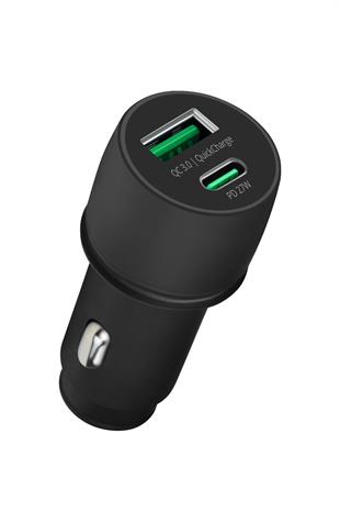 Powerway CC35 Araç İçi Çakmaklık Hızlı Şarj Cihazı 27W PD QC 3.0 Type-C USB Çıkışlı + Lightning Kablo