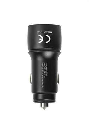 Powerway CC35 Araç İçi Çakmaklık Hızlı Şarj Cihazı 27W PD QC 3.0 Type-C USB Çıkışlı + Lightning Kablo