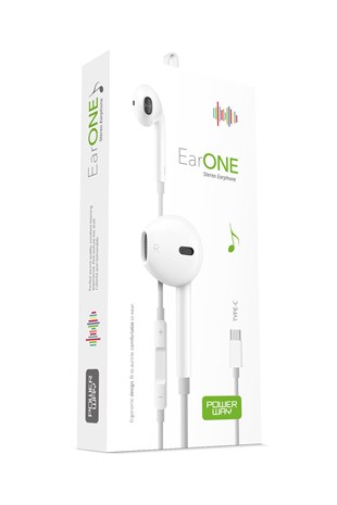 Powerway EarOne Type-C Girişli Kablolu Mikrofonlu Kulaklık Anc Aktif