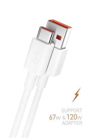 Powerway M6 Type-C to Usb-A PD 67W 6A Şarj Ve Veri Aktarım Kablosu