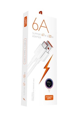 Powerway M6 Type-C to Usb-A PD 67W 6A Şarj Ve Veri Aktarım Kablosu