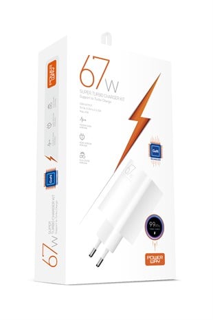Powerway M67 Süper Turbo 67W Hızlı Şarj Adaptörü Gan Teknoloji Usb Şarj Başlığı Universal Uyumluk