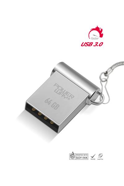 Powerway 64 GB Metal Mini Usb Flash Bellek Usb 3.0 Yüksek Hızlı