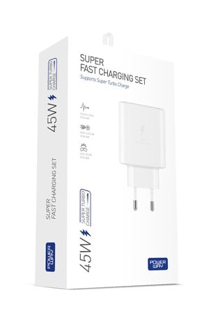 Powerway PD 45W Type-C QC 3.0 Süper Hızlı Şarj Aleti S45 Adaptör
