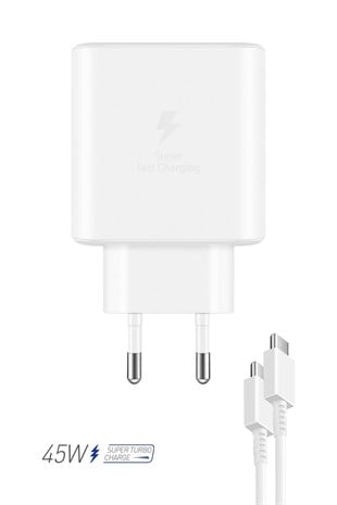 Powerway PD 45W Type-C QC 3.0 Süper Hızlı Şarj Aleti Seti S45S Adaptör ve Kablo