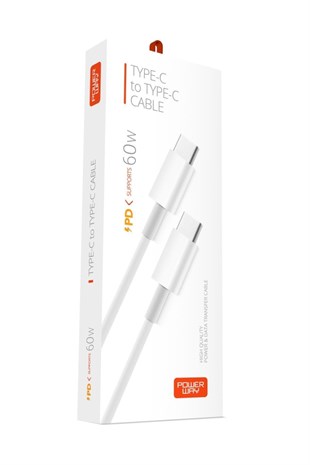 Powerway PD60 Type-C PD 60W Süper Hızlı Şarj Ve Veri Aktarım Kablosu