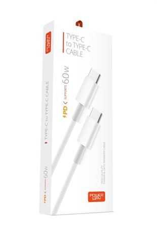 Powerway PD60 Type-C PD 60W Süper Hızlı Şarj Ve Veri Aktarım Kablosu