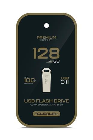 Powerway Premium 128GB USB 3.1 Metal Gövde Ultra Hızlı Flash Bellek Data Traveler