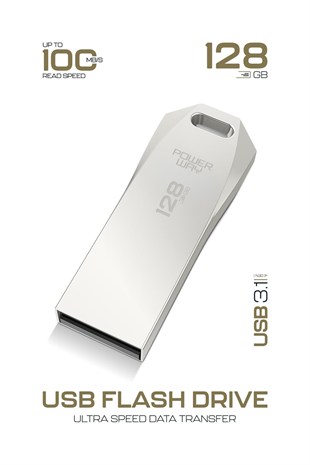 Powerway Premium 128GB USB 3.1 Metal Gövde Ultra Hızlı Flash Bellek Data Traveler