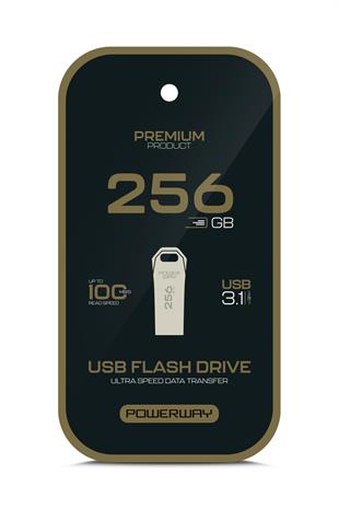 Powerway Premium 256 GB USB 3.1 Metal Gövde Ultra Hızlı Flash Bellek Data Traveler