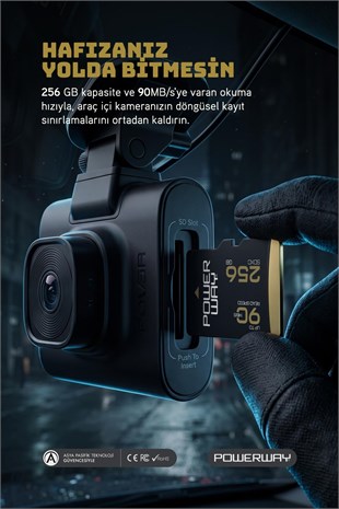 Powerway Premium 256GB SDXC UHS Class 4K Ultra Hızlı Hafıza Kartı + Adaptör