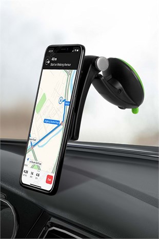 Powerway TT17 Araç İçi Oynar Başlıklı Mıknatıslı Vantuslu Telefon Tutucu