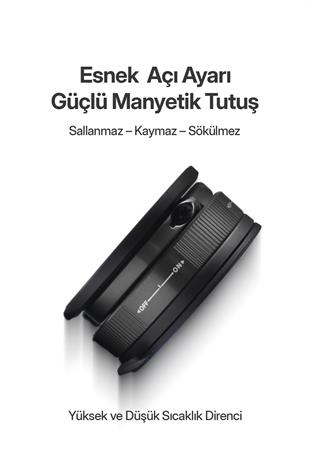 Powerway TT77 Yüksek Kaliteli Manyetik Araç İçi Telefon Tutucu Katlanabilir 360 Derece Açı