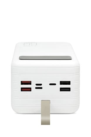 Powerway TX60 Beyaz 60.000 mAh Çoklu Çıkış Dijital Göstergeli Ekstra Kablolu Powerbank