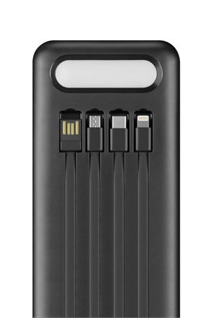 Powerway TX60 Siyah 60.000 mAh Çoklu Çıkış Dijital Göstergeli Ekstra Kablolu Powerbank