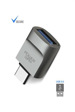 Powerway Mini Type-C Otg to Usb 3.0 Yüksek Hızlı Otg Çevirici Dönüştürücü Adaptör