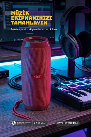 Powerway WRX01 Kırmızı SD Kart Aux Usb Girişli Kablosuz FM Radyo Bluetooh Hoparlör