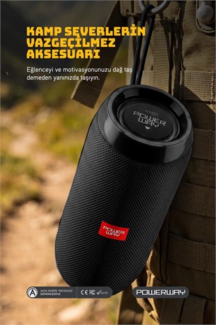 Powerway WRX01 Siyah SD Kart Aux Usb Girişli Kablosuz FM Radyo Bluetooh Hoparlör