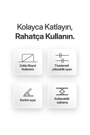 Powerway XR77 Alüminyum Ayarlı Katlanabilir Laptop Macbook Uyumlu Notebook Yükseltici Tutucu Stand
