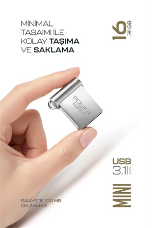 Premium 16 GB Mini USB 3.1 Metal Gövde Ultra Hızlı Flash Bellek Data Traveler