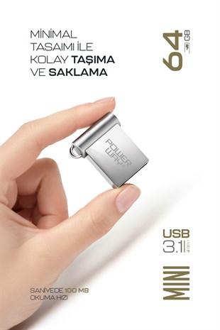 Premium 64 GB Mini USB 3.1 Metal Gövde Ultra Hızlı Flash Bellek Data Traveler