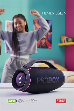 Probox 110W Güç Usb Hafıza Kartı Aux Fm Led Işıklı Bluetooth Hoparlör Hi-Fi Ses Bombası