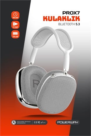 Prox7 Kulak Üstü Bluetooth Kulaklık BTV 5.3 250 mAh 10 Saat Çalışma 180 Saat Bekleme Süresi