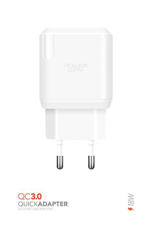 Powerway QC3 USB Girişli 3 Amper 18W Hızlı Şarj Adaptörü