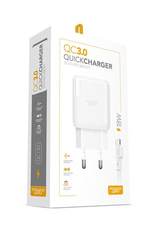 Powerway QCT30 Type-C Girişli 3.0 Amper 18W Hızlı Şarj Seti Orijinal 3.0A Garantili