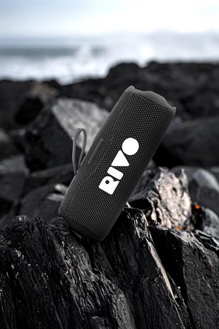 Rivo Siyah Taşınabilir Bluetooth Kablosuz Hoparlör 12 Saat Oynatma Çoklu Bağlantı