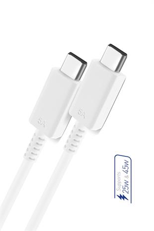 Powerway S5 45W Yüksek Hızlı Şarj Destekli 5A İki Ucu Type-C Şarj ve Veri Aktarma Kablosu
