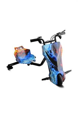 Shibumi Elektrikli Drift Scooter 350 Watt 3 Tekerlekli Kaykay Mavi Turuncu