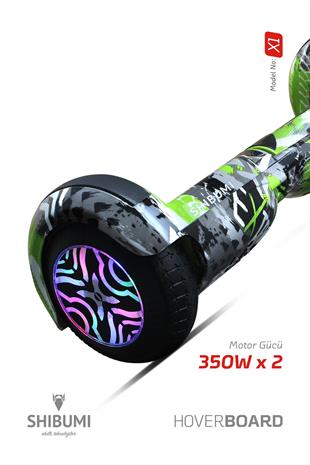 Shibumi Elektrikli Kaykay Hoverboard 350 Watt Yeşil Garantili Lityum Pil