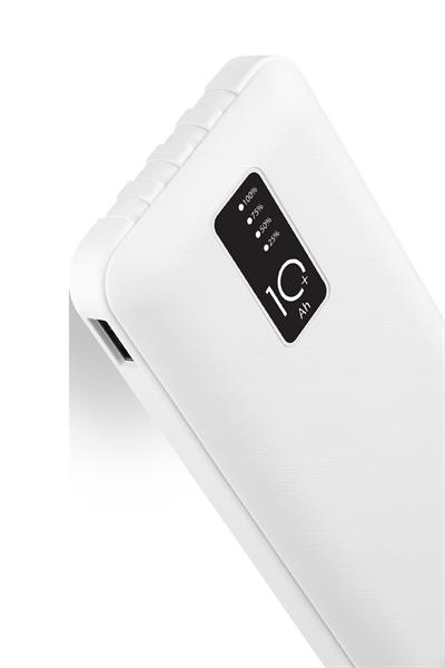 Powerway TX108 Beyaz 10.000 mAh Dijital Göstergeli Ekstra Kablolu 4 Çıkışlı Powerbank