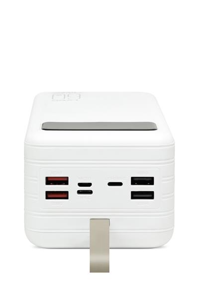 Powerway TX60 Beyaz 60.000 mAh Çoklu Çıkış Dijital Göstergeli Ekstra Kablolu Powerbank