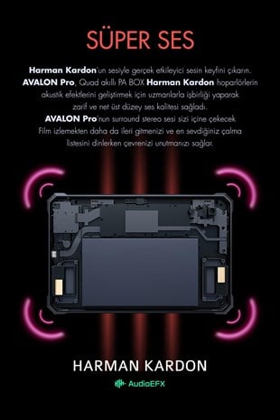 Vorcom Avalon 256 GB Hafıza 8 GB Ram 10.36 Inc FHD 22.000 mAh Pil Harman Kardon Profesyonel Oyuncu Tableti