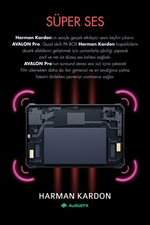 Vorcom Avalon 256 GB Hafıza 8 GB Ram 10.36 Inc FHD 22.000 mAh Pil Harman Kardon Profesyonel Oyuncu Tableti