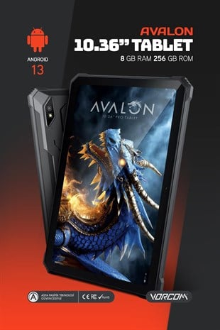 Vorcom Avalon 256 GB Hafıza 8 GB Ram 10.36 Inc FHD 22.000 mAh Pil Harman Kardon Profesyonel Oyuncu Tableti