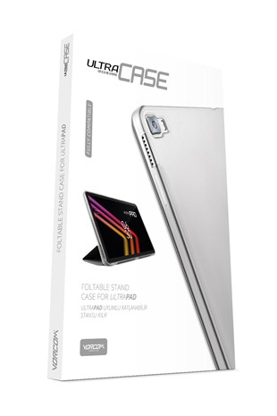 Vorcom UltraPad Kılıf Gri Katlanabilir Standlı ve Kapaklı 360 Ön Arka Tam Koruma